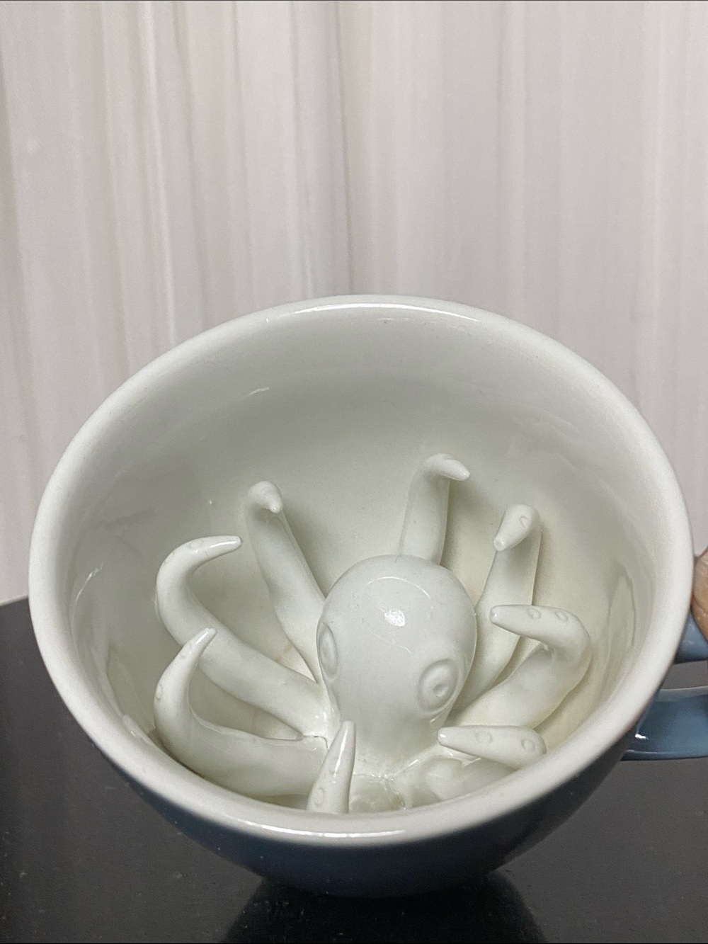 Ceramic Octopus Surprise Mug in White/Blue by Creature Cups